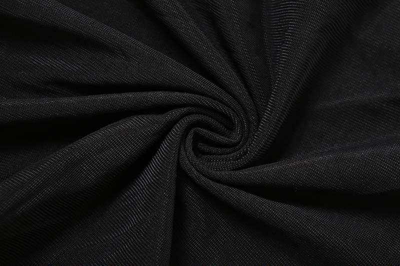 Sheer Mesh Long-Sleeve Top with Flared Cuffs image 6