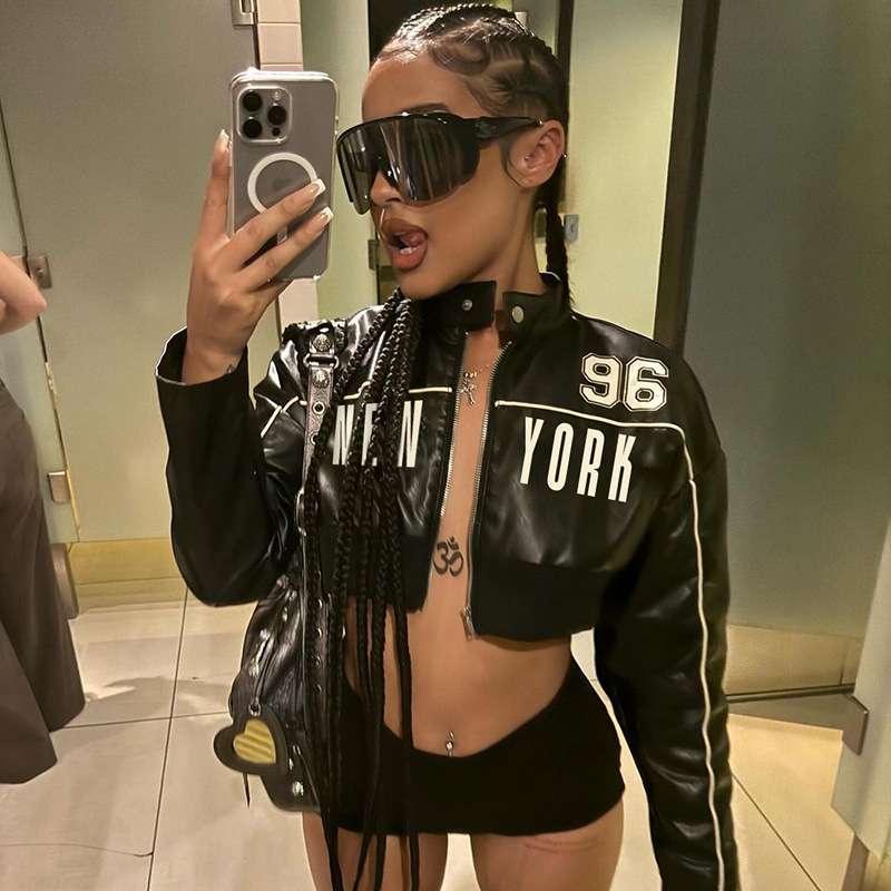 PU Leather Cropped Jacket image 0