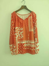 Bohemian Style Patchwork Print Top image 4