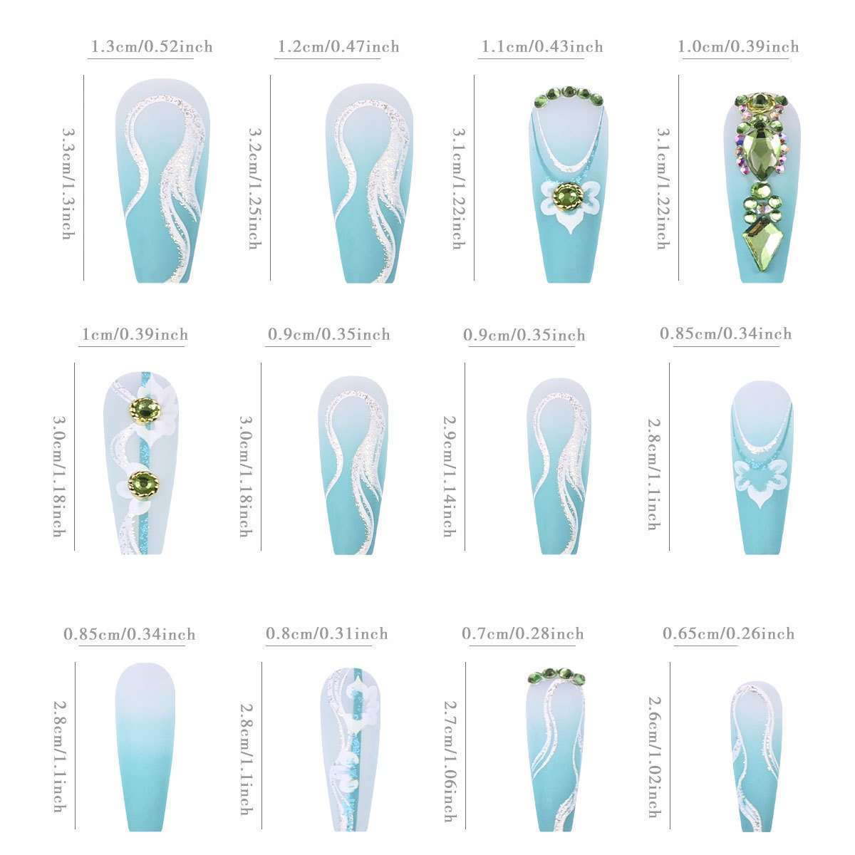 Elegant Mint Green 3D Floral Nail Art image 1