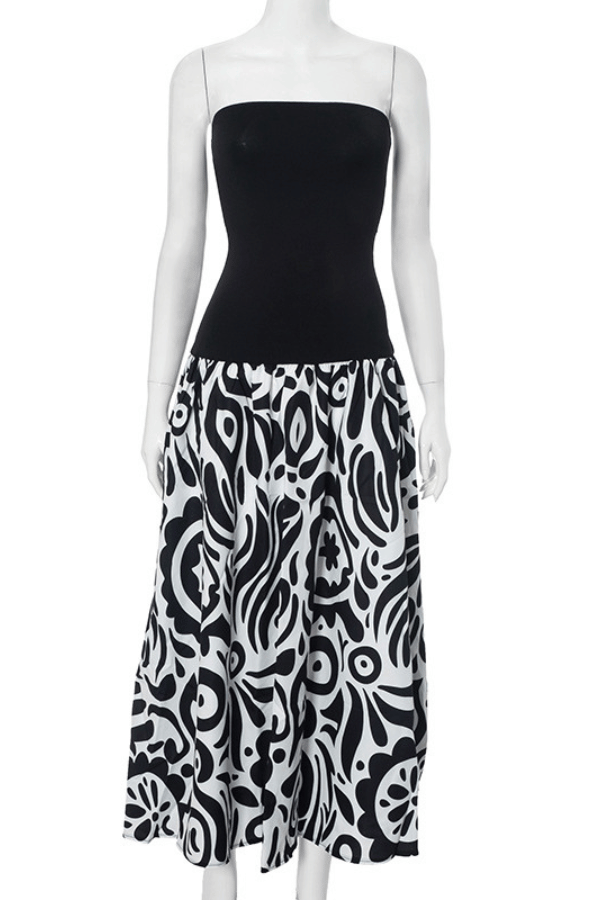 Elegant Contrast Maxi Dress image 3