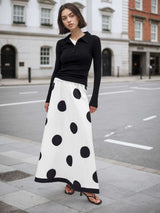 Polka Dot Wide-Leg Maxi Skirt image 0
