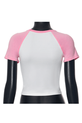 Letter Print Cropped Graphic Tee image 5