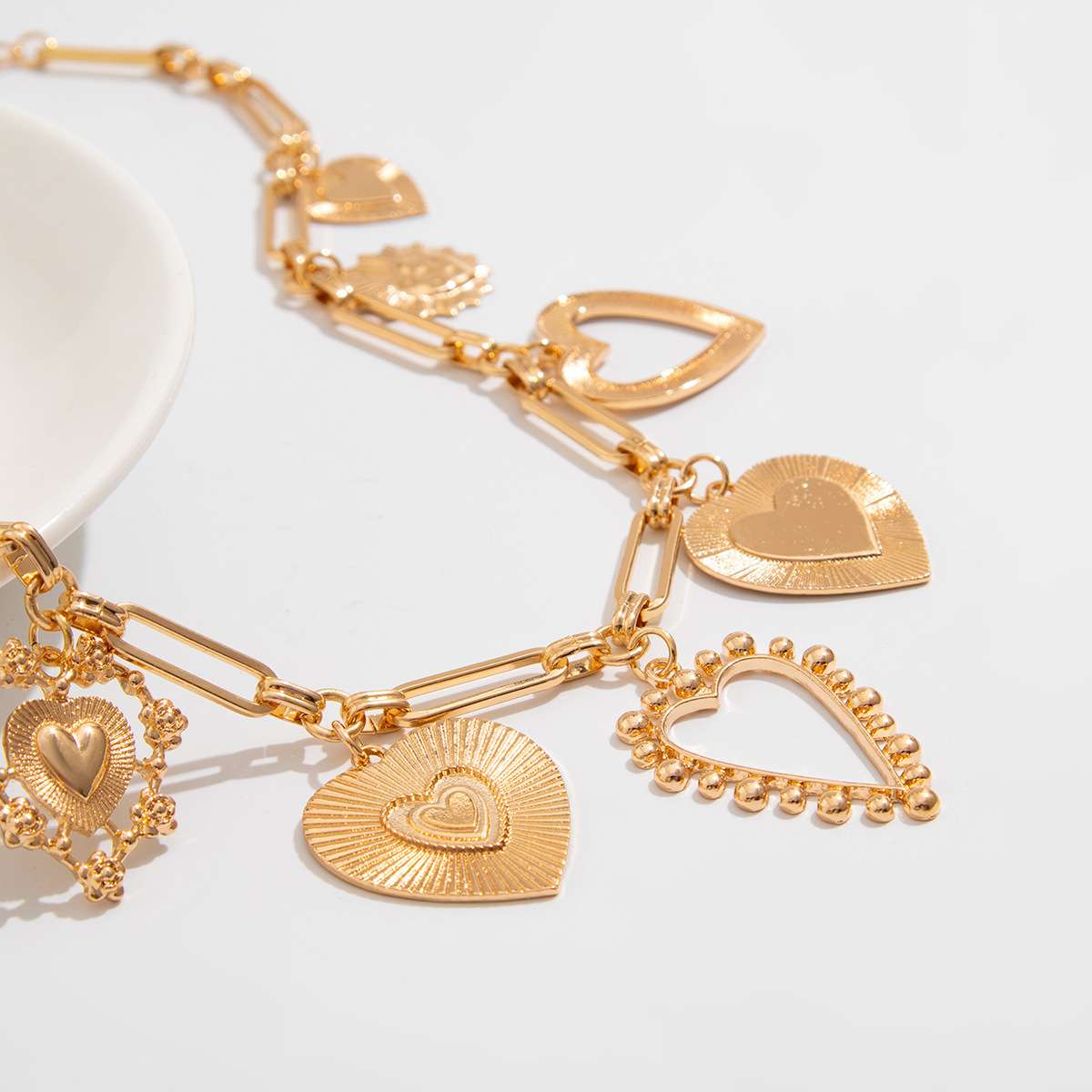 Heart Charm Statement Necklace image 3