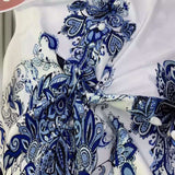 Boho Chic Blue and White Print Belted Dress image 5