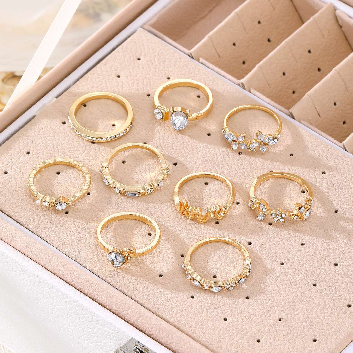 Gold and Silver Crystal Ring Collection image 3