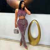 Patterned Two-Piece Set - S, Purple image