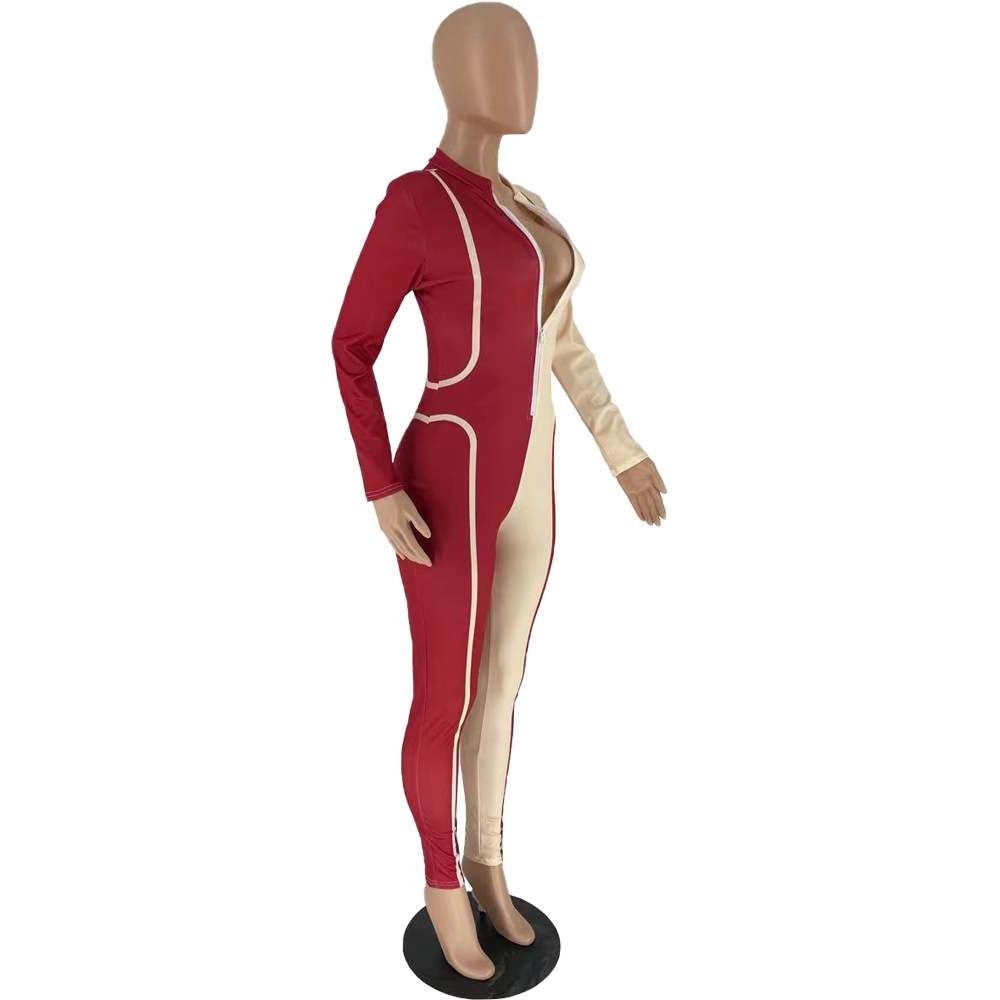 Fashion Printed Clubwear Zipper Skinny Jumpsuit image 5