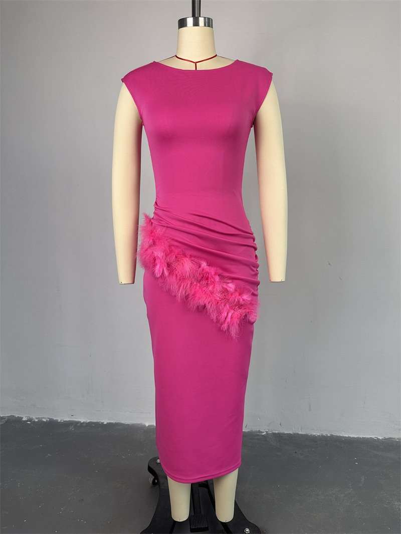Glam Feather Detail Dress image 3