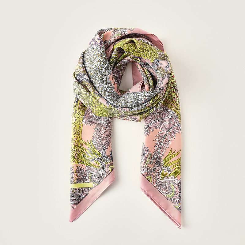 Elegant Printed Scarf - Free Size, Multi Pink image