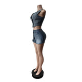 Cropped Vest & High-Waisted Shorts Two-Piece Set image 3