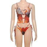 Tie-Dye Bikini Set with Beaded Details image 3