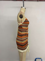 Boho Chic Striped Tie-Front Mini Dress image 2