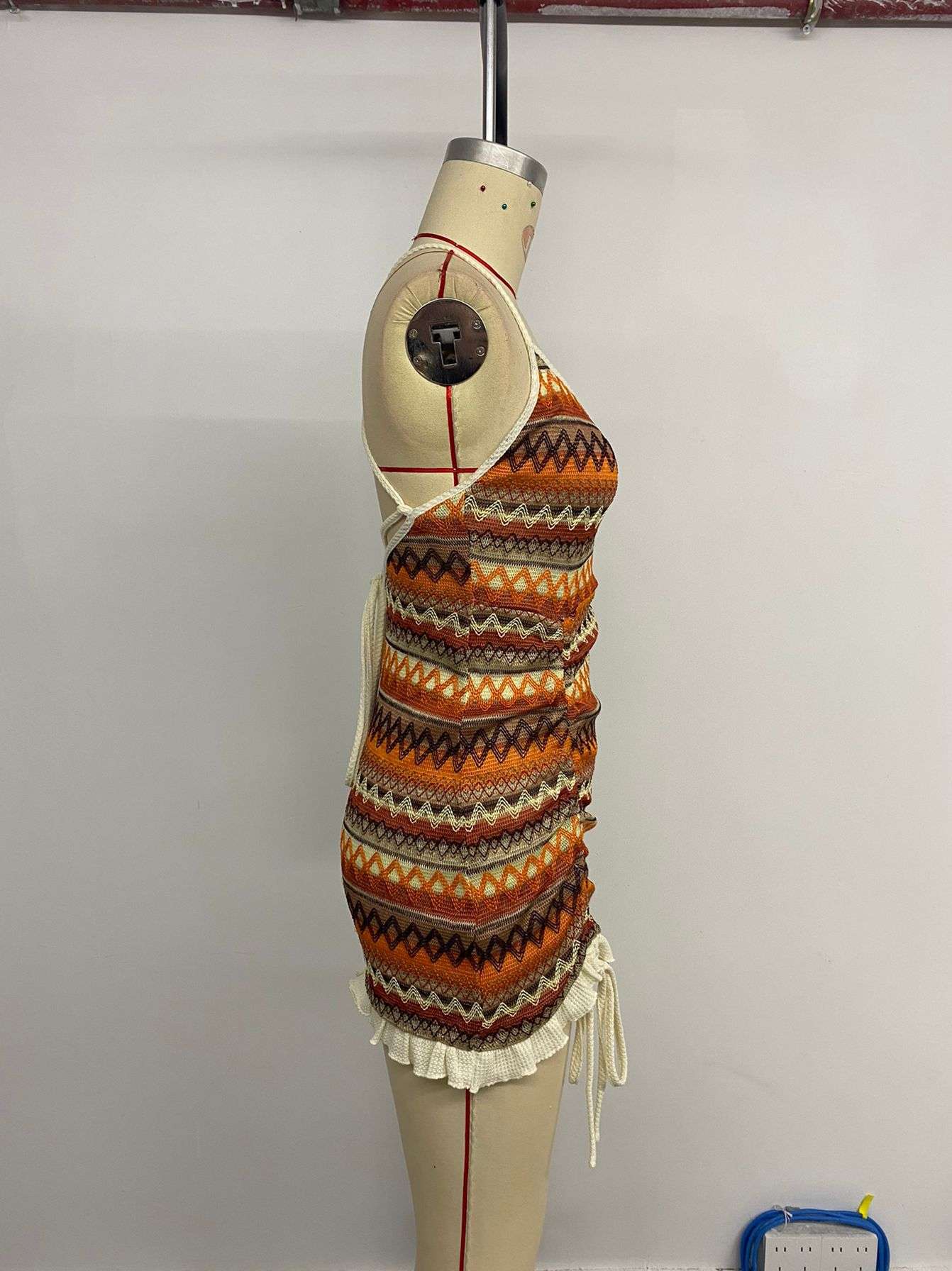 Boho Chic Striped Tie-Front Mini Dress image 2