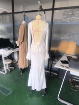 Long-Sleeve Maxi Dress with Shell Pattern image 5