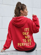 Oversized Hoodie OKAY NOT TO BE PERFECT - S, Red image