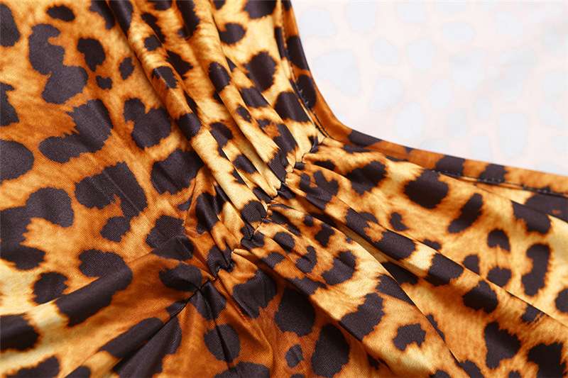 Leopard Print Halter Neck Jumpsuit - S, Brown image