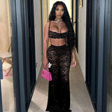 Lace Two-Piece Crop Top and Maxi Skirt Set image 7