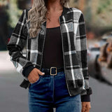 Stylish Plaid Bomber Jacket image 3