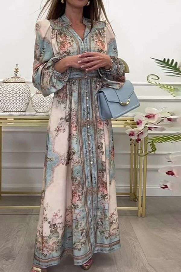 Vintage Long Sleeve Maxi Dress image 0