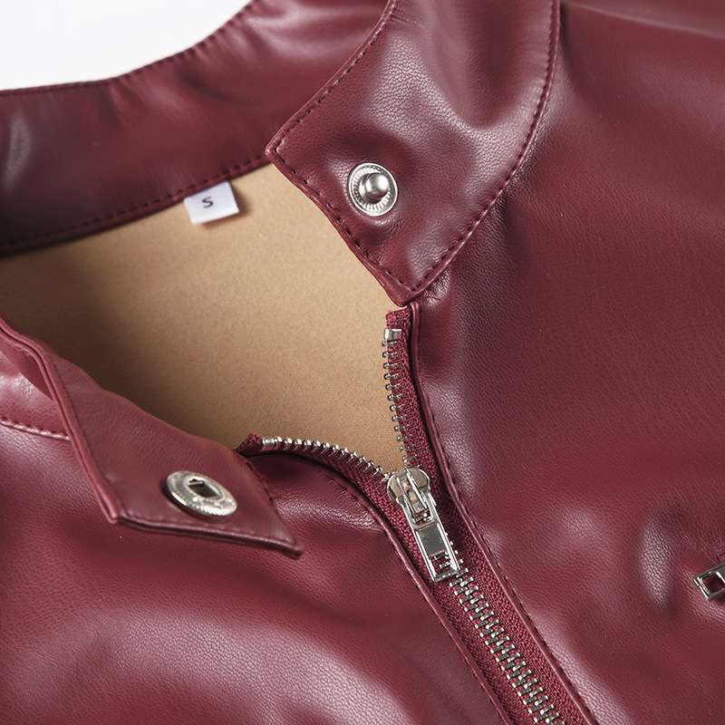 Fitted Biker Jacket with Zipper Pockets image 4