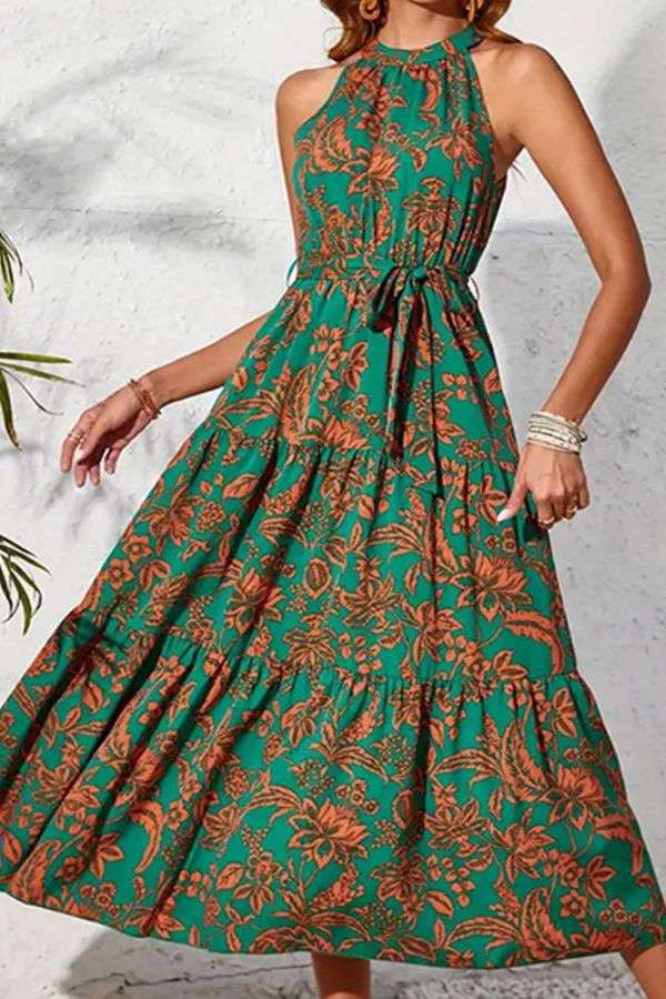 Floral Tiered Maxi Dress image 0