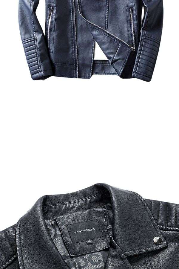 Oblique Zipper Motorcycle Streetwear Jacket image 8