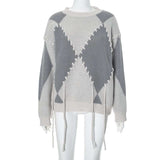 Street Style Patchwork Sweater - S, Grey image