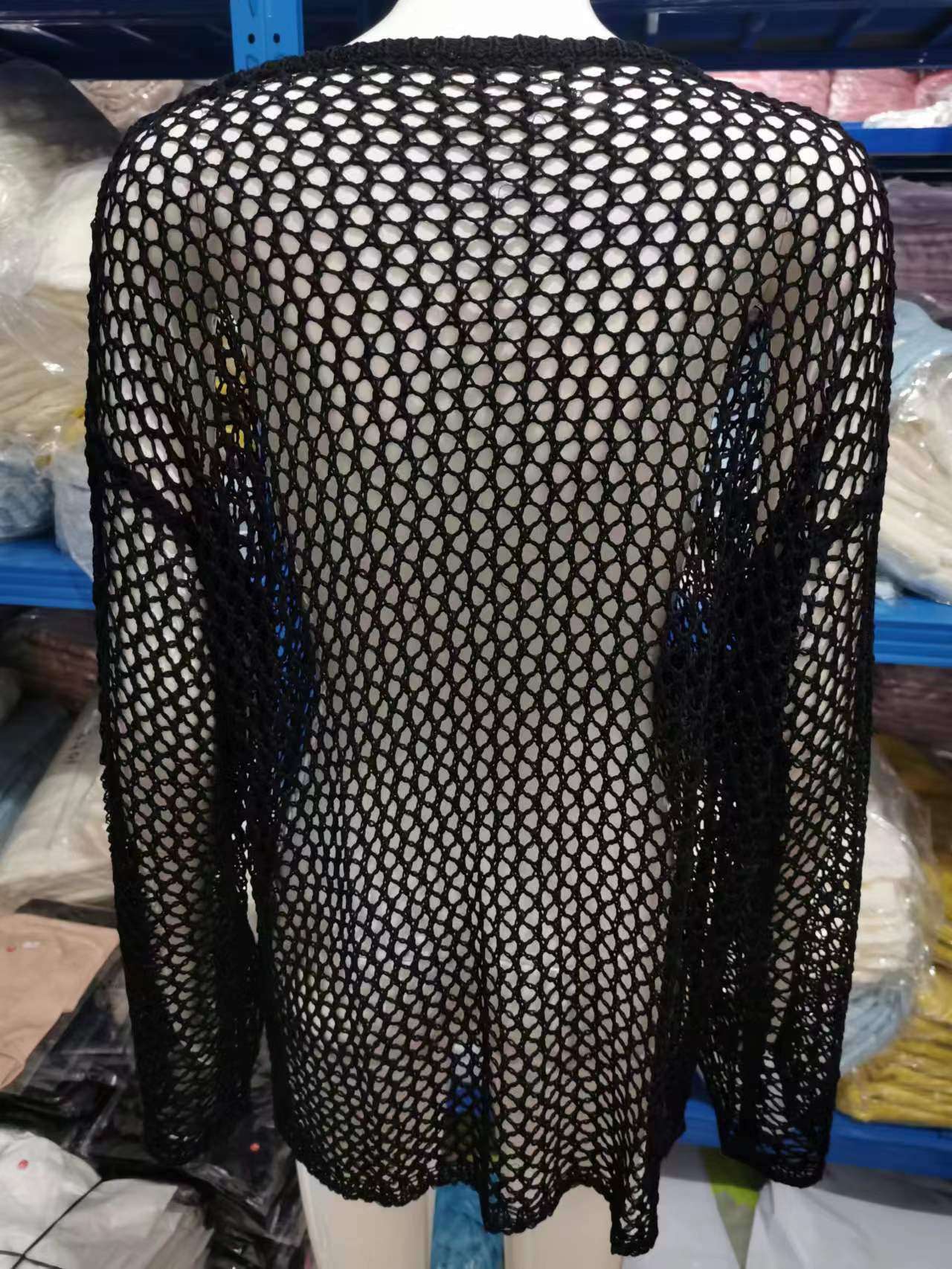 Hollow Out Crochet Knit Crop Tops Sweater image 7