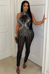 Illusion Sheer Rhinestone Jumpsuit image 0