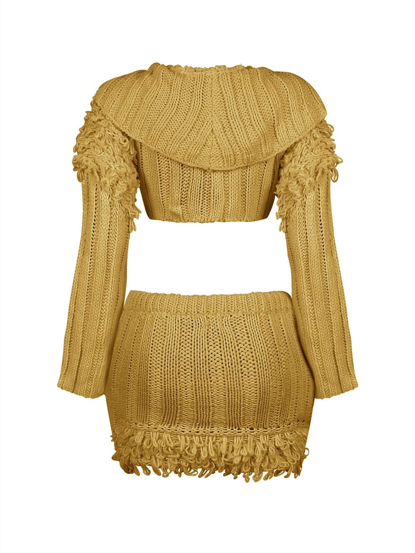 Solid Long Sleeve Short Cardigan Set image 5