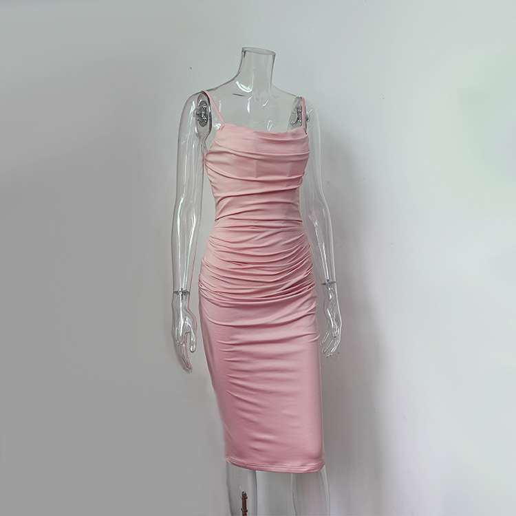 Ruched Bodycon Dress with Spaghetti Straps image 5