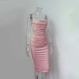 Ruched Bodycon Dress with Spaghetti Straps image 5