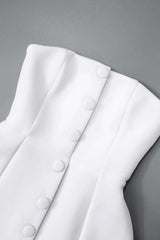 Elegant Buttoned Strapless Mini Dress image 6