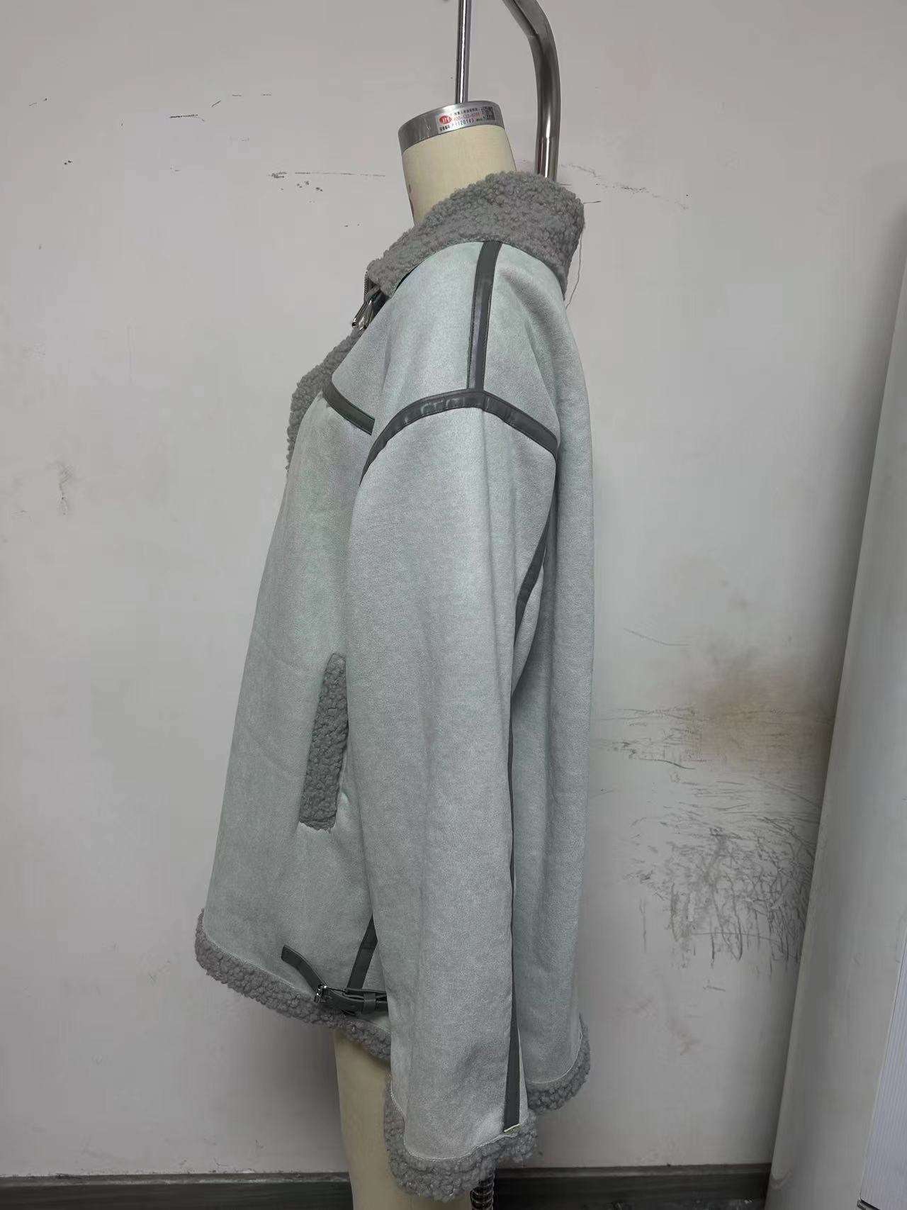 Spliced Zipper Streetwear Jackets Winter Overcoat image 4