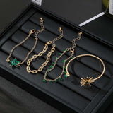 Gold and Green Gemstone Charm Bracelets image 3