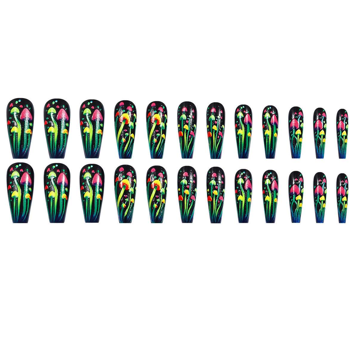 Glow-in-the-Dark Mushroom Nail Art Stickers image 3