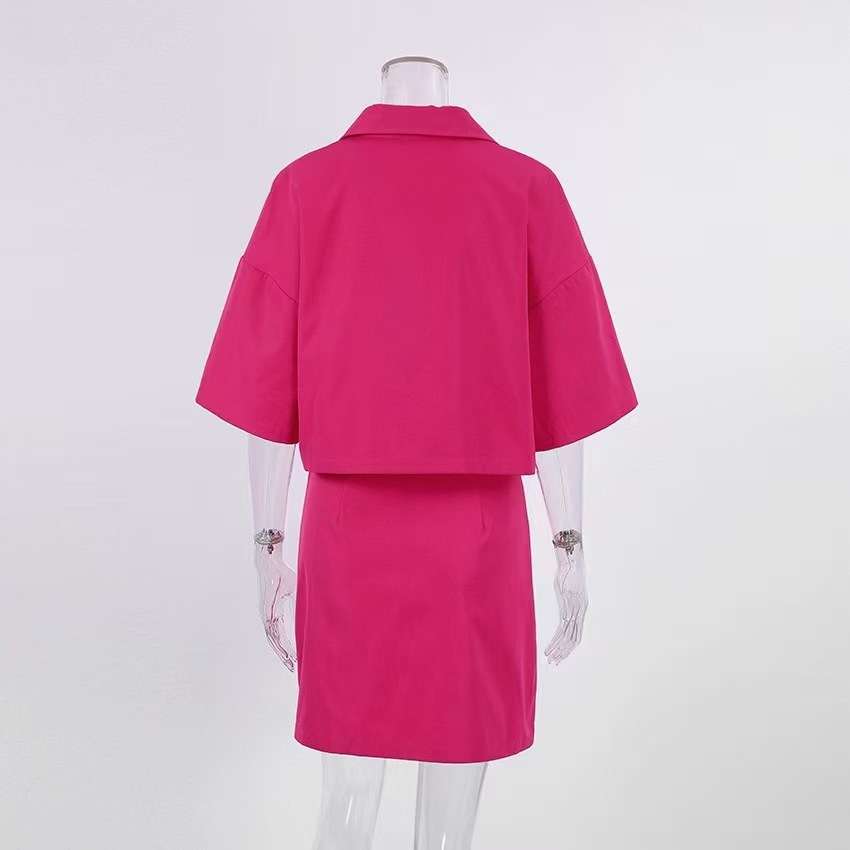 Cropped Shirt & Mini Skirt Two-Piece Set image 1