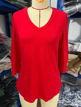 V-Neck Blouse with Button-Accented Sleeves image 4
