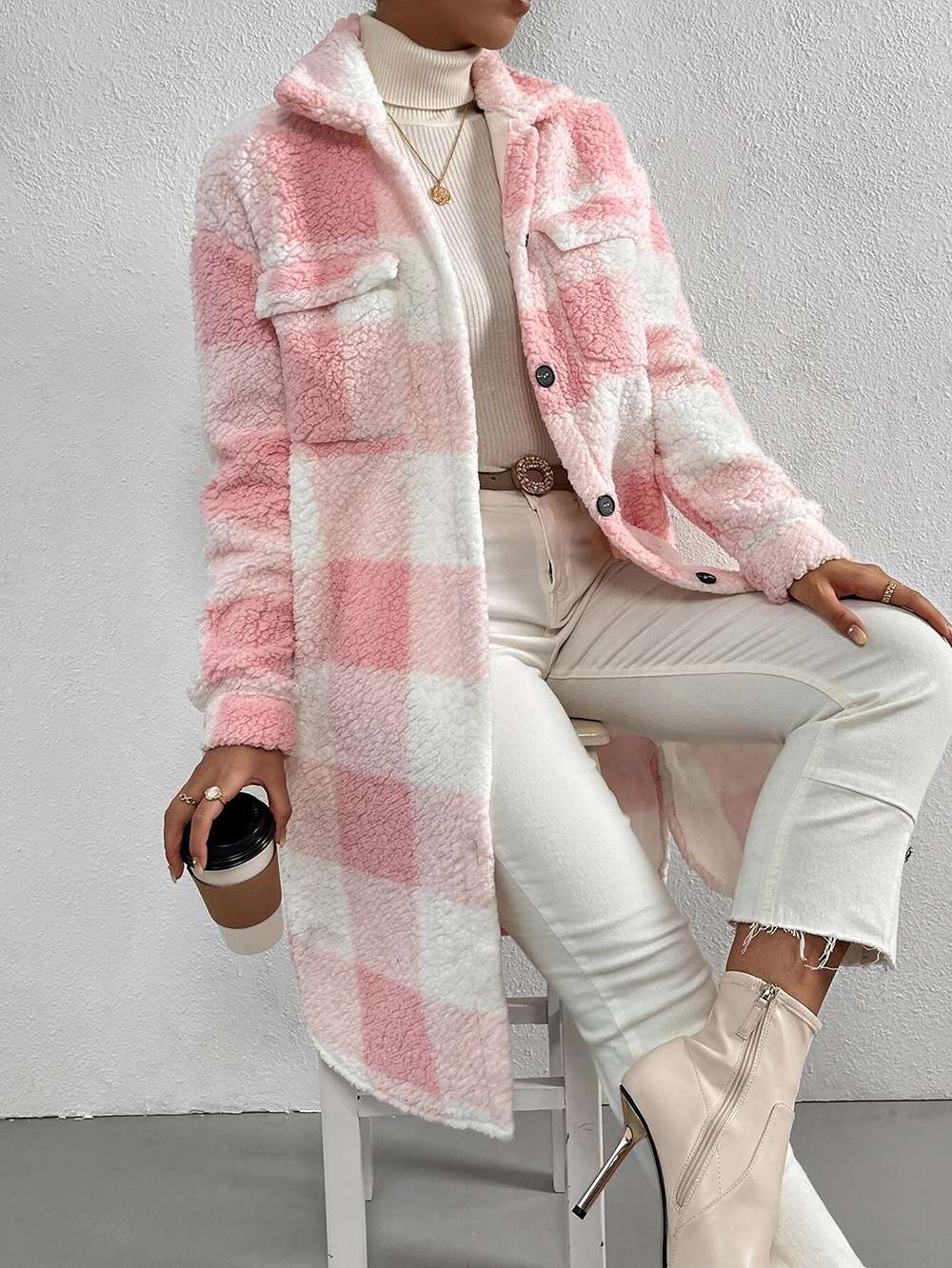 Plaid Sherpa Coat image 0