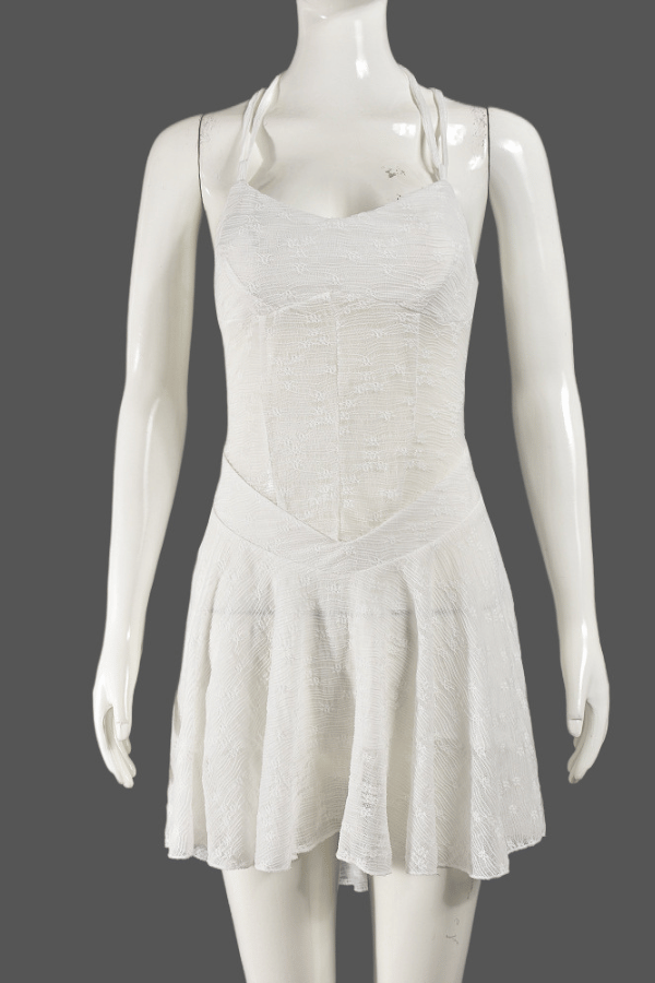 Ethereal Lace Halter Skater Dress image 5