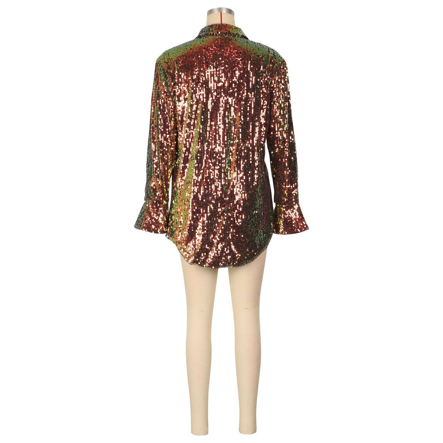Sequin blouse shirt long sleeve with glitter image 6