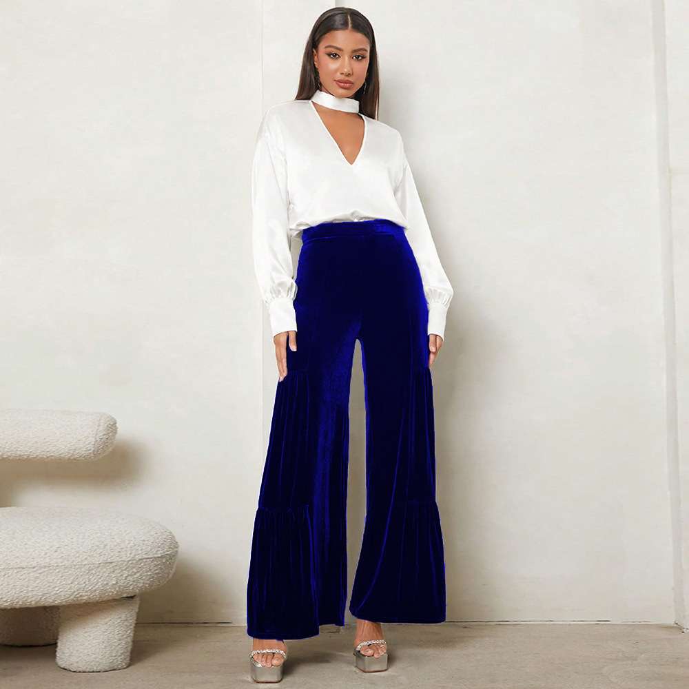 Wide-Leg Pants with Pleated Detail image 0