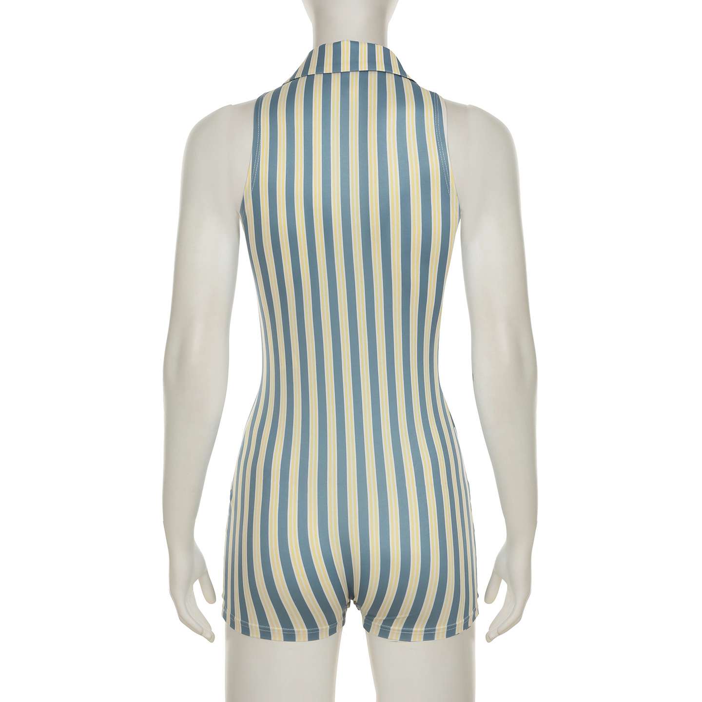Striped Sleeveless Button-Front Romper image 5