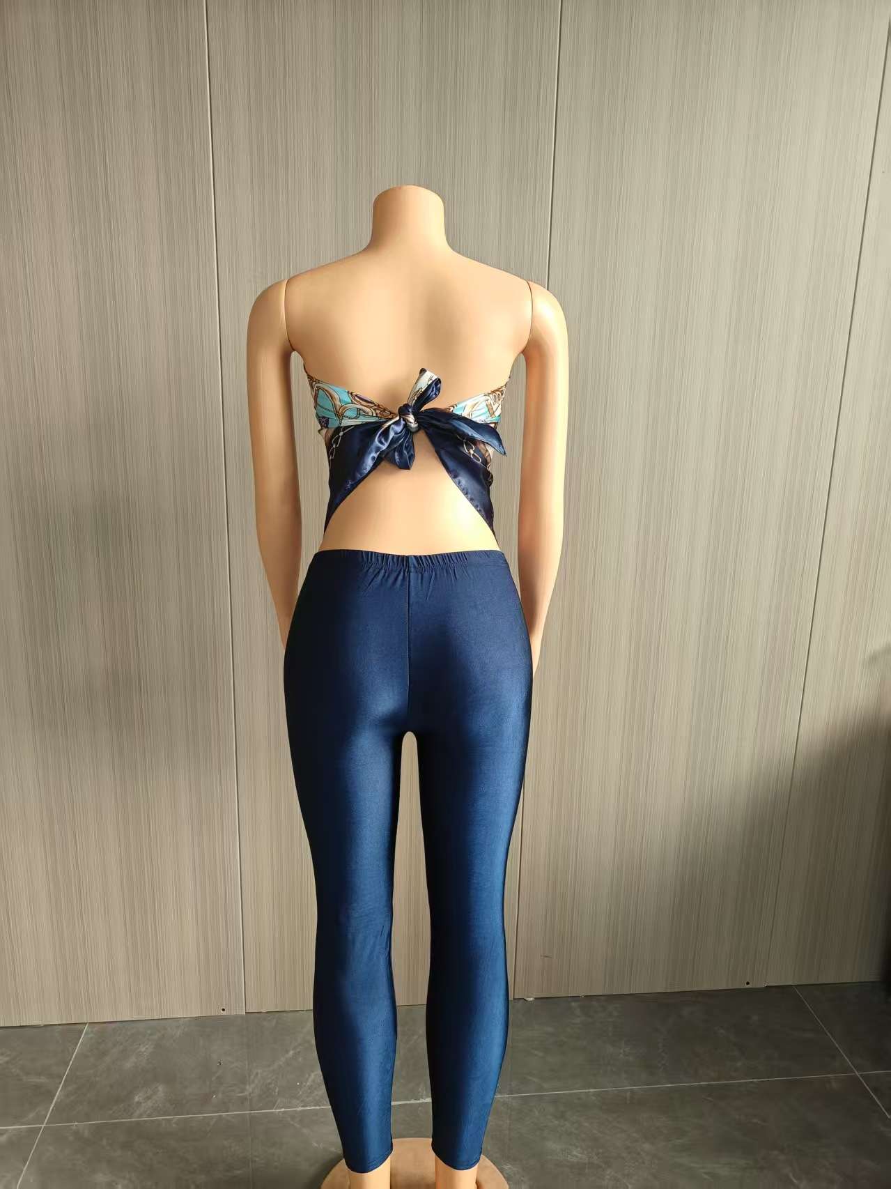 Strapless Top with Navy Leggings image 5