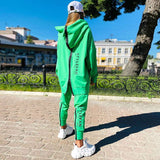 Fashion Swag Tracksuit with Hood - XL, Forest Green image