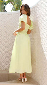Cutout Puff Sleeve Midi Dress image 3