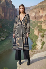 Vintage Nail Print Long Coat image 1