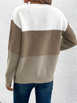 Modern sweater with splicing and a boat neckline image 6