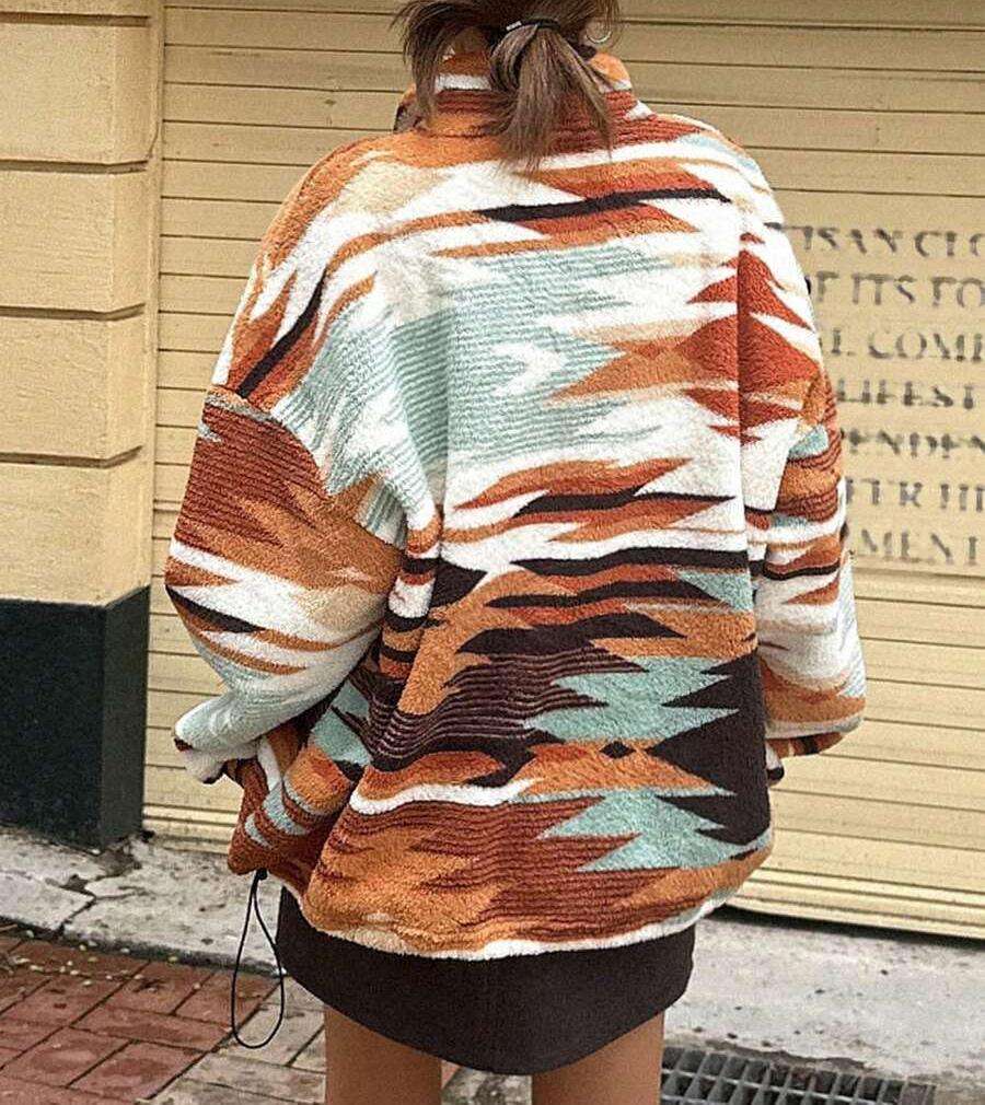 Geometric Pattern Quarter-Zip Pullover image 4